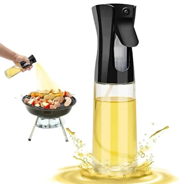 Frasco de spray de óleo multiuso para cozinhar e grelhar com frasco conta-gotas dispensador de pulverizador de vidro de 200ml ou 300ml
