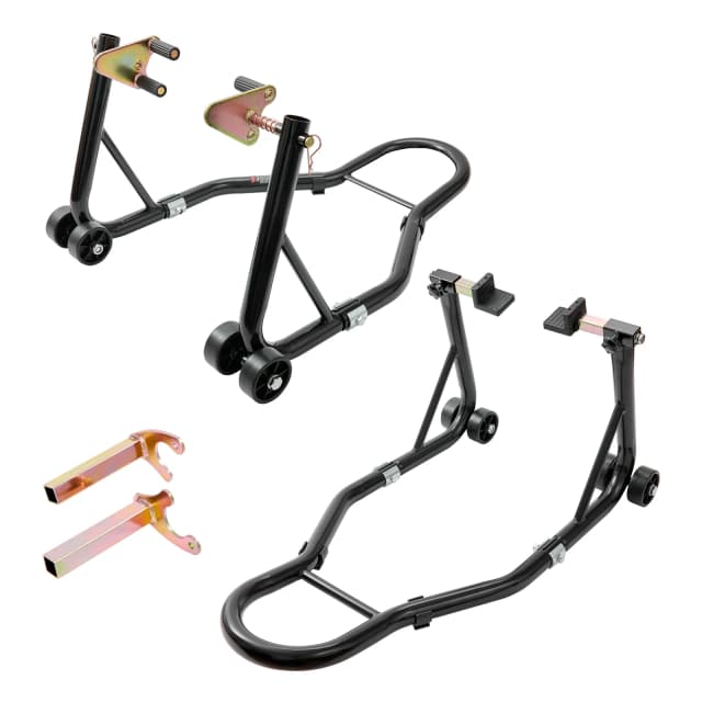 SucceBuy 850lbs Suporte de motocicleta Elevador dianteiro traseiro Combo Suporte de elevação Suporte de garfo de roda dianteira e traseira Suporte de roda traseira resistente
