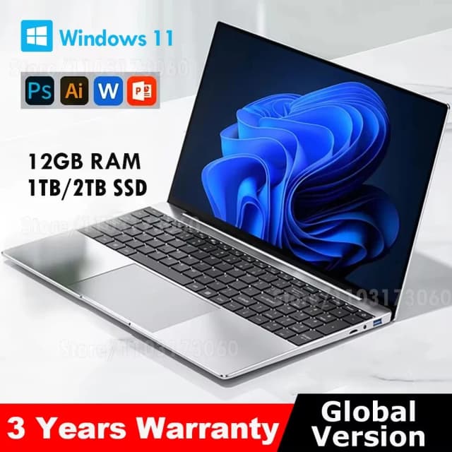 Computador portátil windows 11 pro intel celeron n4000 2025 notebook pc gamer 12gb ddr4 512gb 1tb ssd 1920*1080 computador de escritório pc