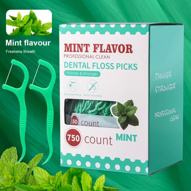Bastão de fio dental de hortelã - bastão de fio dental descartável portátil para cuidados bucais - limpeza profunda - limpeza interdental pr