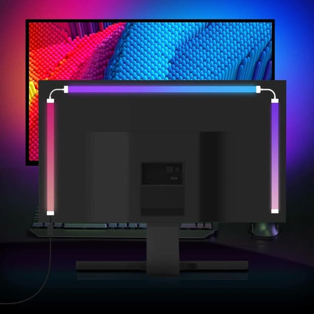 Ambiente inteligente display de pc sincronização monitor do computador backlight led luz de tira cor rgb diy jogo atmosfera do feriado decoração lâmpada