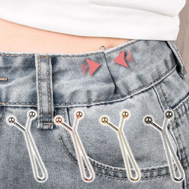 4/10 pçs saias jeans fivela destacável acessórios clipe de manga ajustável para calças cintura aperto manga redução clipe