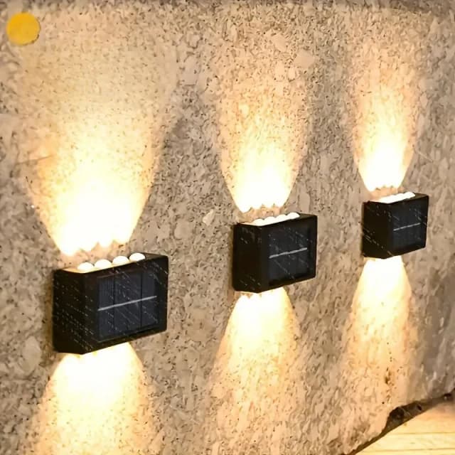 1pc 6-10 leds solar parede ao ar livre decorativa paisagem luzes de iluminação adequado para pátio villa cerca terraço jardim