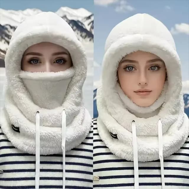 Inverno quente térmico à prova de vento balaclava capuz de esqui motocicleta capa facial polar velo ajustável ciclismo pescoço capa máscara facial completa
