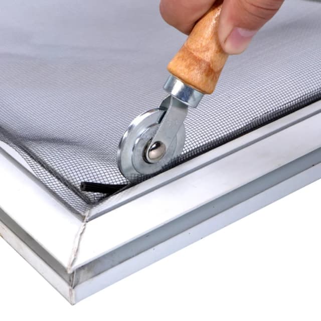 Alça de madeira e rodas de aço, ferramenta de rolamento para instalação de janela dupla, rolo estriado manual, porta de tela durável doméstica