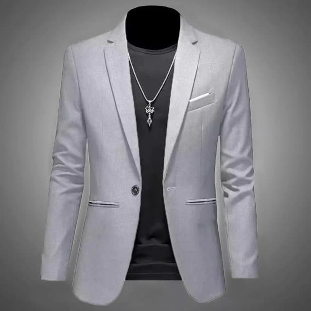 Moda masculina lazer boutique terno jaqueta outono casual negócios fino ajuste não-passar único botão terno sólido blusa formal