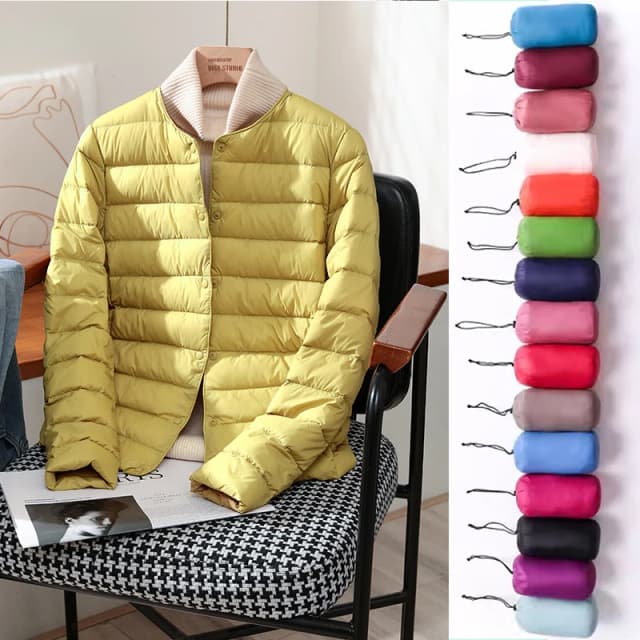 2024 recém chegados outono inverno quente feminino pato branco para baixo jaquetas finas moda feminina ultra leve embalável casacos puffer