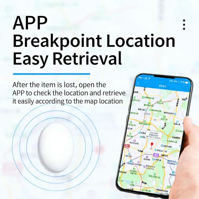 Localizador Inteligente Bluetooth GPS Anti-Perda com Alarme Sonoro e Lembrete de Mensagens para Chaves, Carteiras e Animais de Estimação, Compatível com iOS e Android