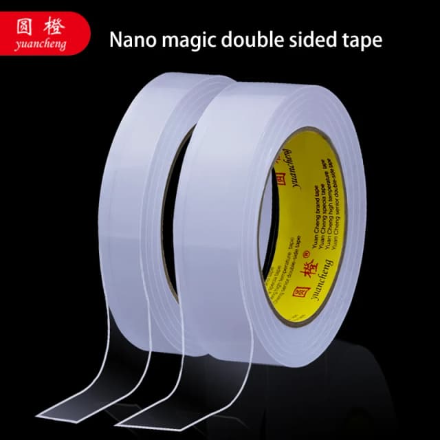 1 rolo de fita nano dupla face multiuso, forte aderência, nenhum traço à esquerda após rasgar