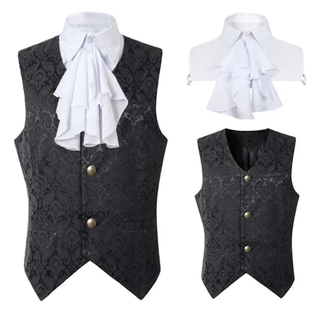 2024 colete masculino renascentista steampunk casaco gótico jacquard colete único breasted negócios formal vestido colete para terno