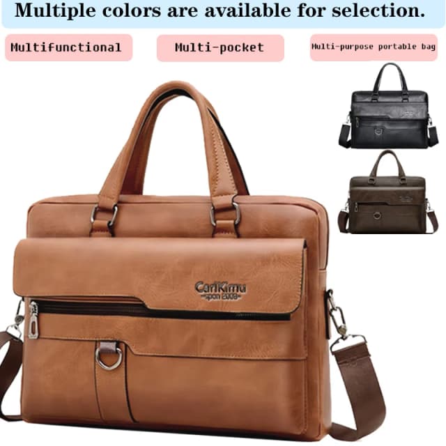 Pasta Executiva Elegante em Couro Sintético Multicolorido com Alça Ajustável Leve para Negócios, Deslocamento Diário, Casual, Estilosa e Funcional
