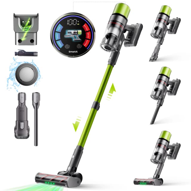 Aspirador de Pó Sem Fio SmartAI V6 80 Minutos 65KPA 650W com Sucção Poderosa, Aspirador com Bateria Grande de 24000mAh