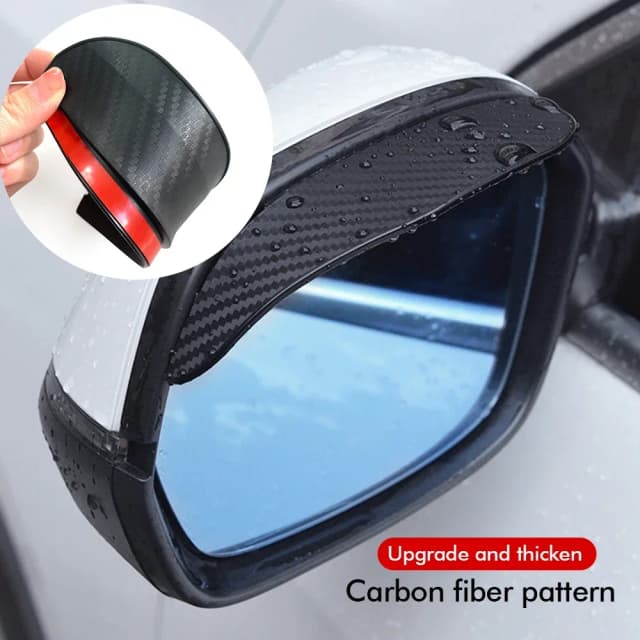 Protetor de Espelho Retrovisor de Carro em Fibra de Carbono, 2 Peças, Cobertura para Visão Clara em Dias de Chuva