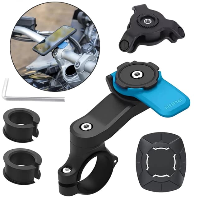 Suporte para Telefone de Bicicleta, Suporte para Motocicleta - Suporte para Telefone de Motocicleta, Clampe para Celular no Guidão, Clipe para Telefone de E-Bike e Scooter