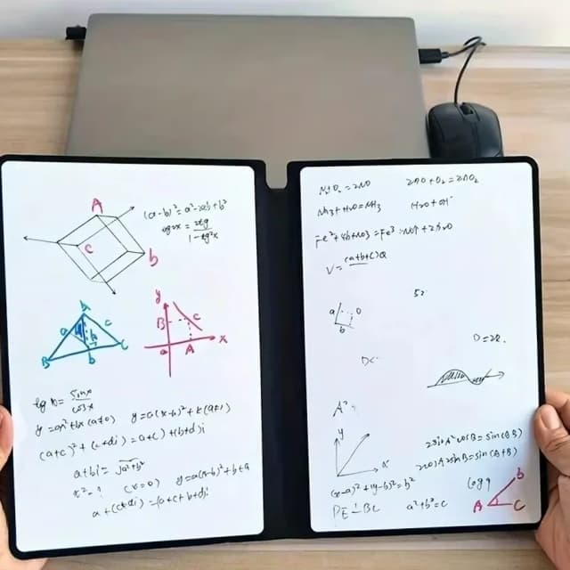 Conjunto de caderno de quadro branco reutilizável a5 com caneta de quadro branco apagar pano bloco de notas de couro planejador semanal portátil elegante escritório