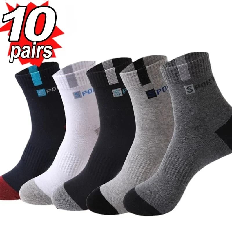 10/5/3 pares respirável con meias esportivas homens de fibra de bambu outono e inverno meias absorção de suor desodorante negócios sox