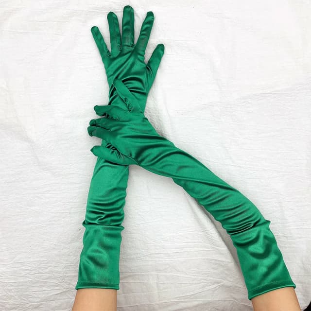 55cm feminino cetim suave vestido de noite etiqueta luvas longas estilo retro acessórios banquete elasticidade jantar festa palco mostrar