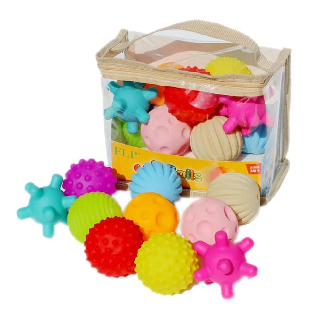 Bolas sensoriais para bebê toque mão bola massagem bolas texturizadas macias mãos do bebê espremer bolas conjunto desenvolver sentidos táteis do miúdo brinquedo