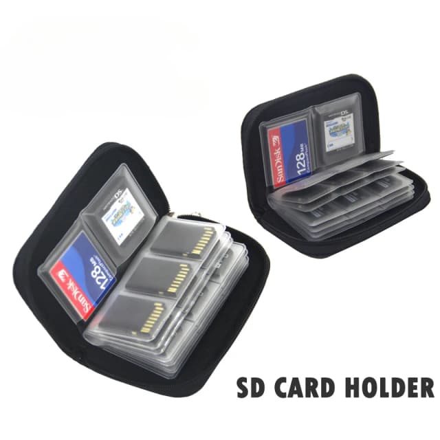 Bolsa de armazenamento para cartão de memória, estojo de transporte, carteira com 22 espaços para cf/sd/micro sd/sdhc/ms/ds, acessórios de jogo, caixa de cartão de memória