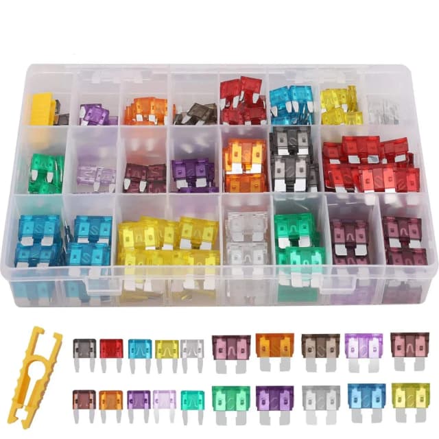 Kit de sortimento de fusíveis de carro 300 peças, fusíveis automotivos tipo lâmina, padrão e mini tamanho, fusíveis de substituição para carro/rv/caminhão/motocicleta
