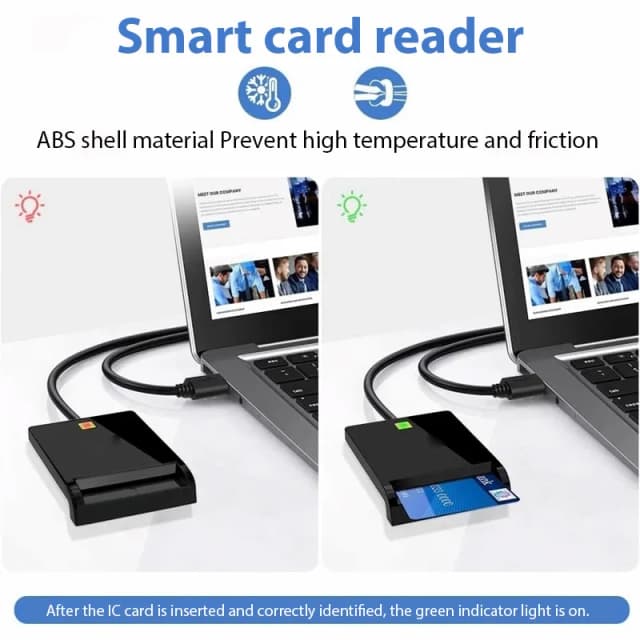 Leitor de cartão inteligente portátil multifuncional USB 2.0, acessível, fácil de usar para DNIE ATM CAC IC ID Banco Leitor de cartão SIM
