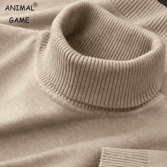 Novos suéteres de malha dos homens cor sólida gola alta respirável pullovers quente ao ar livre básico streetwear outono negócios topos