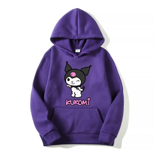 Roupas com muitas avaliações coreanas 2024 inverno feminino moletons moda sanrio kuromi produtos moletons impressos frete grátis
