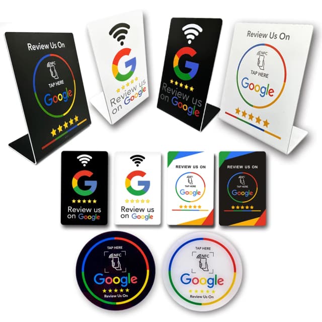 Cartão de revisão google programável, 13.56mhz, mesa de estação nfc, adesivos acrílicos, à prova d'água, suporte nfc, cartão de revisão do google