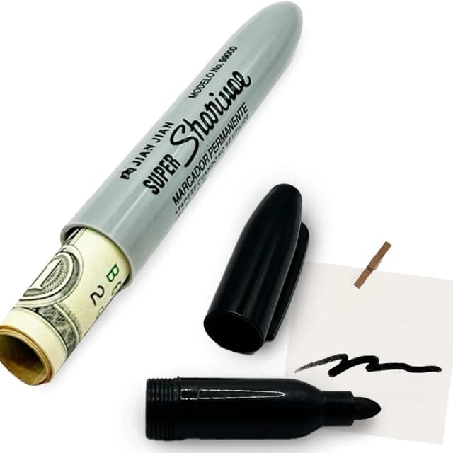 Criativo falso vermelho preto marcador caneta escondido compartimento visão desvio seguro para escritório em casa esconder colar dinheiro pequenos objetos de valor