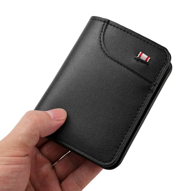 2024 nova carteira masculina curta pequena multifuncional titular do cartão de mão pu negócios bolsa com zíper moda de alta qualidade casual