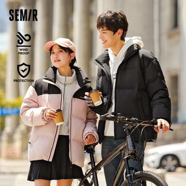 Semir jaqueta masculina feminina 2024 novo inverno à prova de vento à prova dwindproof água outerwear casal puffer jaqueta roupas à prova de frio