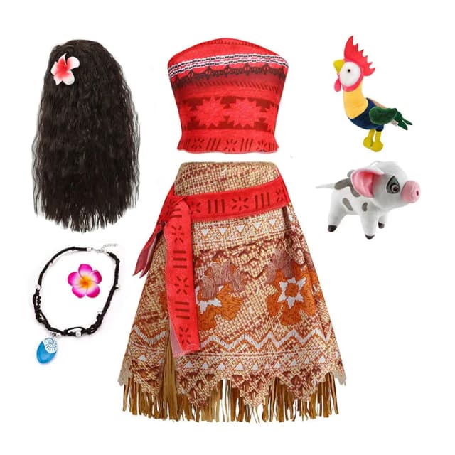 Disney moana episódio 2 filme traje princesa vaiana role play vestido sem mangas meninas carnaval roupa da criança vestido polinésio