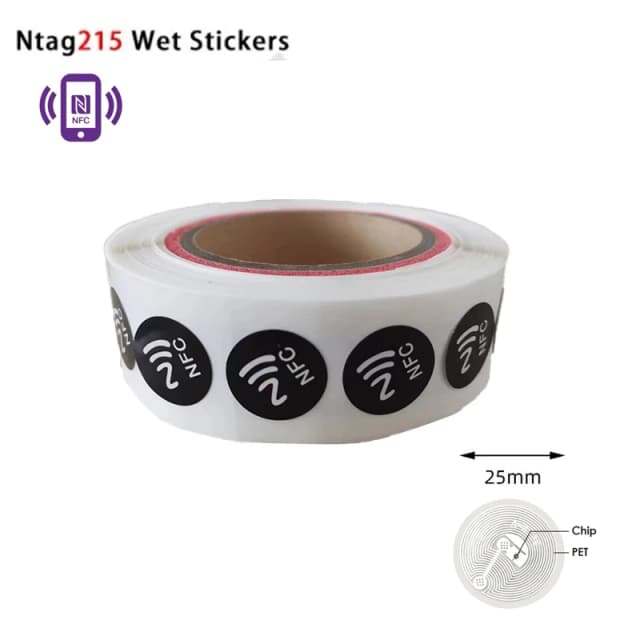 10 peças/50 peças/100 peças etiqueta ntag215 regravável nfc 13.56mhz iso14443a etiqueta adesiva rfid disponível etiquetas rfid adesivos etiqueta de compartilhamento