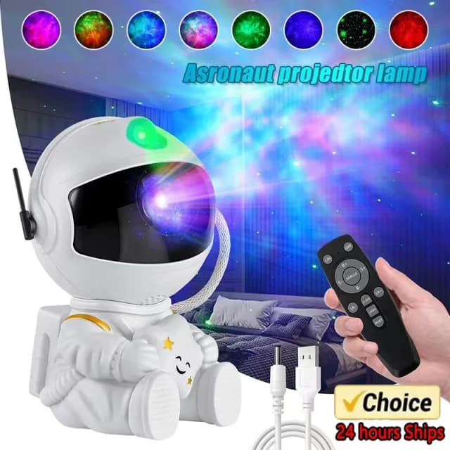 Astronauta estrela projetor galáxia luz noturna espaço projetor estrelado nebulosa teto lâmpada led para o quarto casa decorativa crianças presente