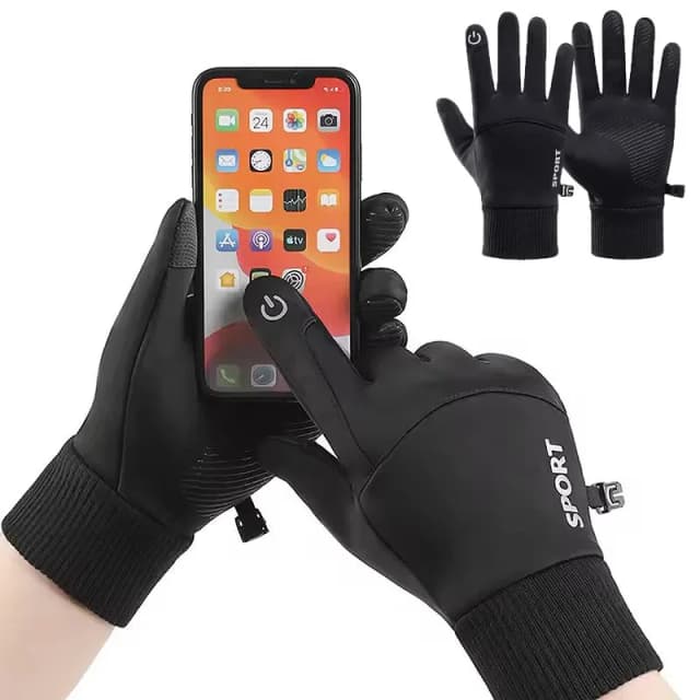 Luvas masculinas de inverno para dirigir com tela sensível ao toque, quentes e resistentes ao desgaste, esportes ao ar livre, antiderrapantes e à prova d'água