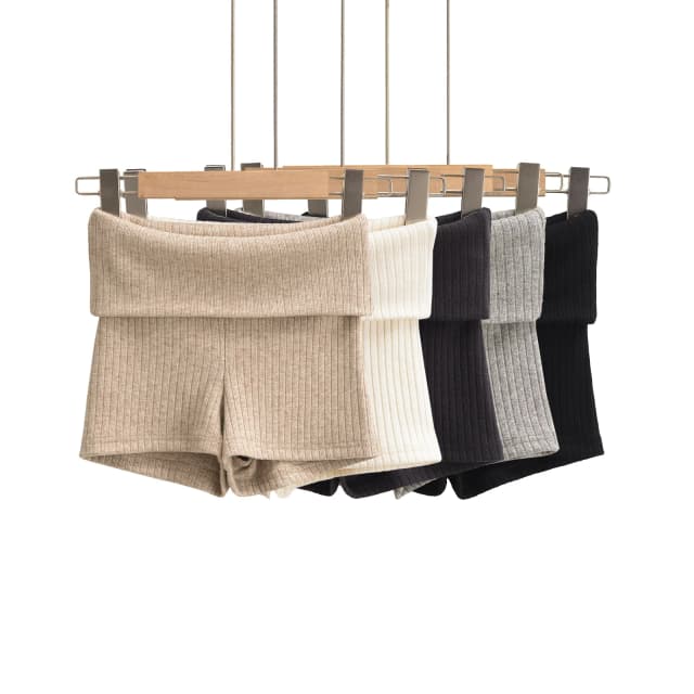 Roupas de verão shorts casuais mulher malha dobrável shorts cintura alta fino ajuste elástico yoga shorts ativo jogger shorts preto