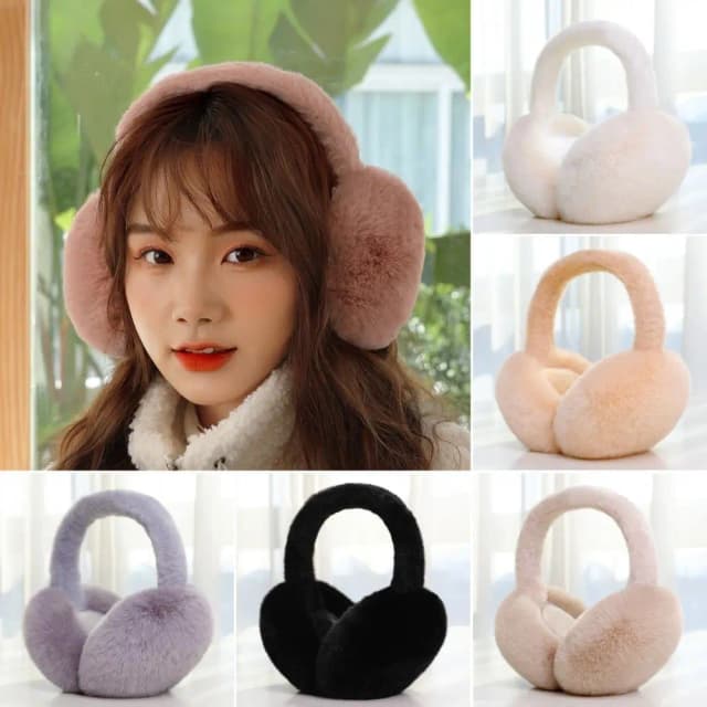 1pc cor sólida macio pelúcia orelha mais quente inverno quente earmuffs moda capa de orelha ao ar livre proteção contra frio orelha-muffs dobrável earflap