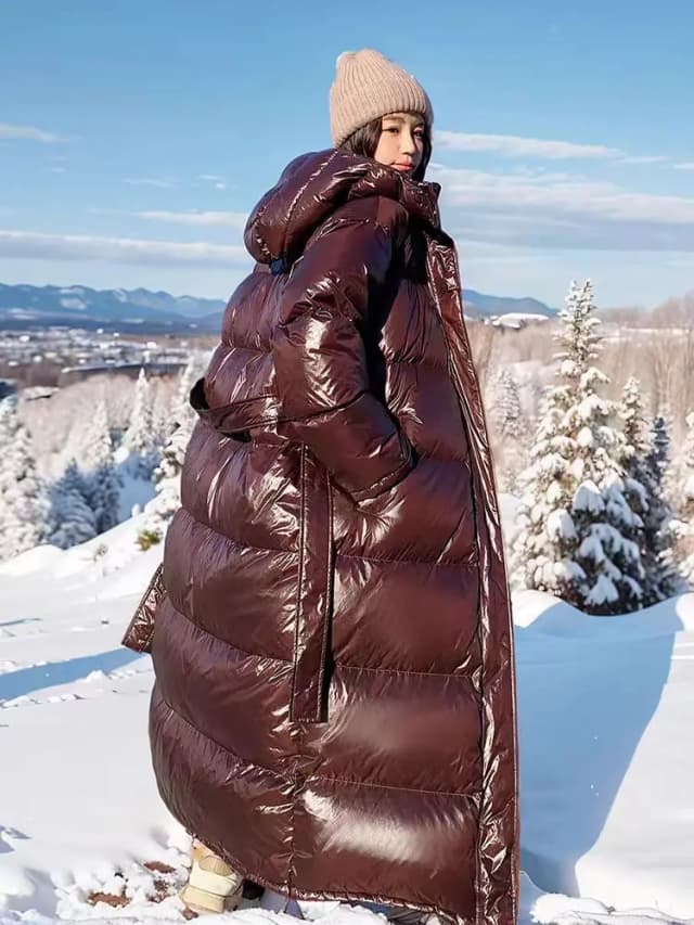 Com Belt jaqueta de inverno feminina longo puffer casaco pato branco para baixo grosso quente com capuz impermeável jaqueta outwear