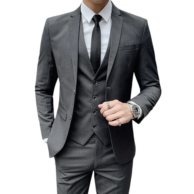 Terno atualizar o novo tecido masculino negócios cavalheiro moda fino trabalho cor sólida plus size vestido justo casamento melhor homem terno