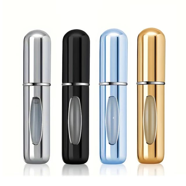 1/4 pçs 5ml perfume atomizador recipiente líquido portátil para cosméticos viajando mini spray de alumínio vazio garrafa recarregável