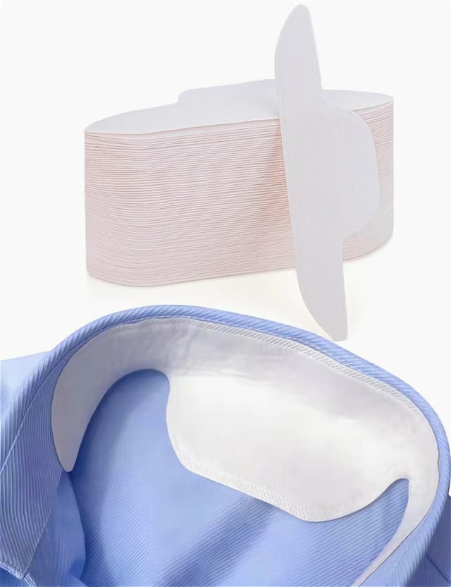 Protetor de colarinho descartável, almofadas de suor para camisa, chapéu, pescoço, adesivo absorvente de suor, forro de colarinho invisível contra suor, com 10 peças