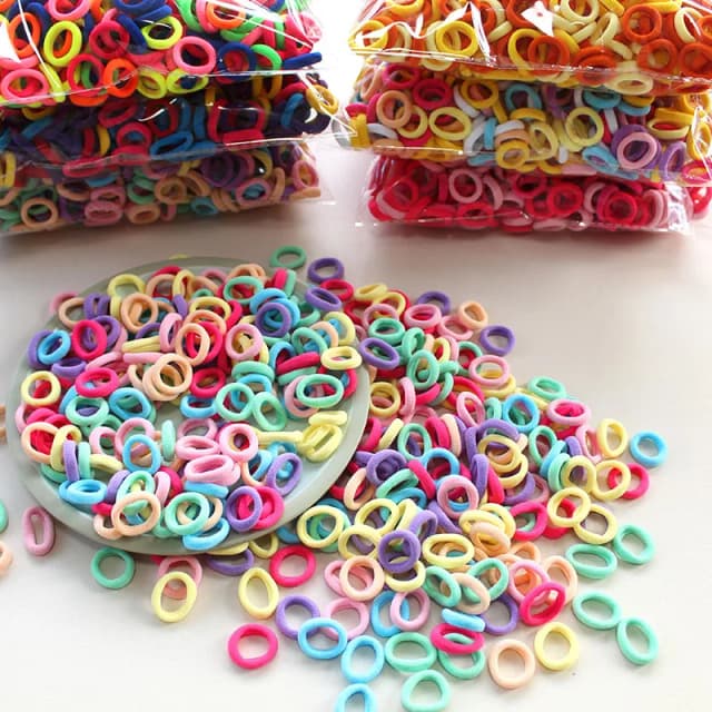 100/300/500 pçs faixas de cabelo para crianças colorido náilon scrunchie laços de cabelo faixa de borracha crianças ligas elásticas menina acessórios para o cabelo