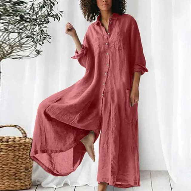 Algodão linho feminino macacão oversized vintage botão macacão verão feminino casual praia playsuit pernas largas calças soltas macacão