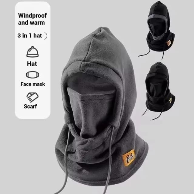 Chapéu quente de inverno com máscara e aquecedor de pescoço 3 em 1 balaclava à prova de vento para homens e mulheres chapéu mascarado ciclismo proteção contra clima frio