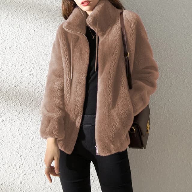 Mulheres outono inverno casacos de pele do falso zíper cardigan de pelúcia grosso casaco quente solto oversized outerwear feminino coral velo casaco