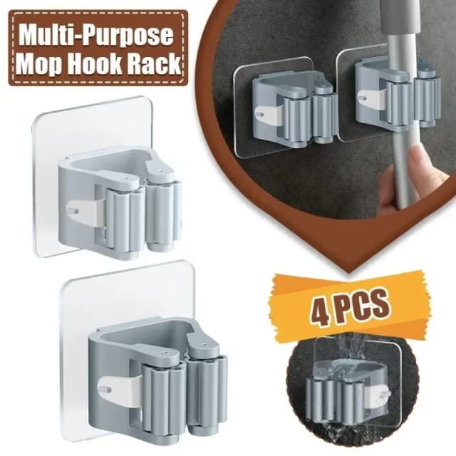 10 pçs fixado na parede mop organizador titular fixado na parede à prova dwaterproof água mop rack de armazenamento vassoura cabide ganchos ferramentas domésticas