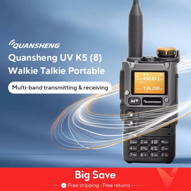 Quansheng-Portátil UV K5 8 Walkie Talkie, Estação Comutadora de Rádio em Dois Sentidos, Amador Ham, Conjunto sem fio, Receptor de Longo Alcance, AM, FM