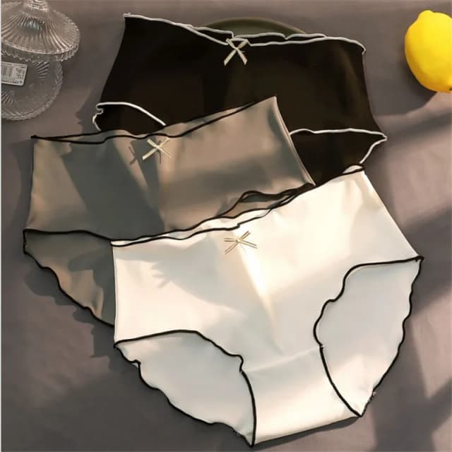 3 pçs calcinha feminina antibacteriana de seda gelo sem costura triângulo roupa interior cintura baixa briefs meninas conforto underpant sexy lingeries