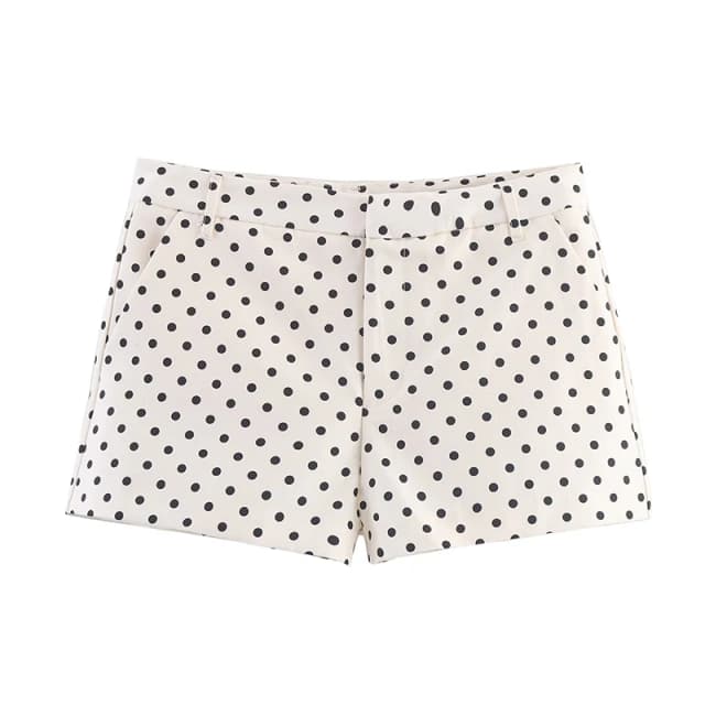 Yenkye 2025 vintage bolinhas shorts feminino mid-rise casual verão calças curtas pantalones cortos