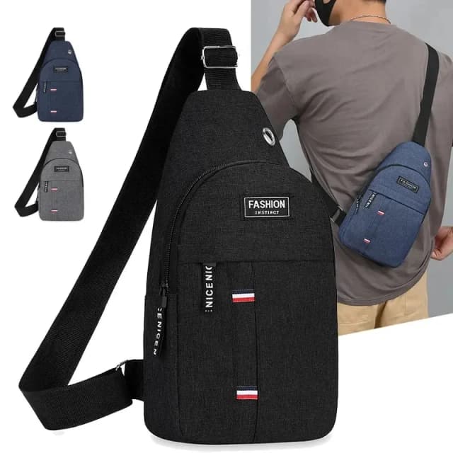 Bolsa de peito masculina de um ombro crossbody bolsa grande capacidade esportes ao ar livre e lazer moda pequena bolsa de ombro grande capacidade